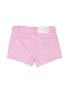 Barrow kids Shorts met geborduurd logo - Roze