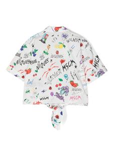 MSGM Kids Cropped blouse - Wit