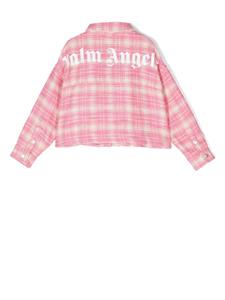 Palm Angels Kids Geruit shirt - Roze