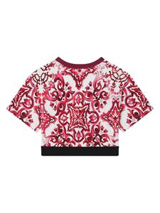 Dolce & Gabbana Kids T-shirt met Majolica-print - Wit