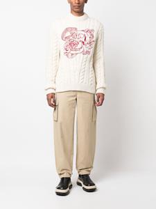 Philipp Plein Sweater met geborduurde doodskop - Wit