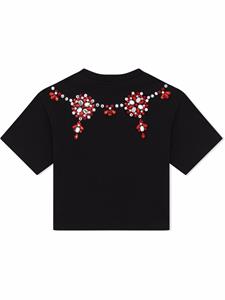 Dolce & Gabbana Kids T-shirt verfraaid met edelsteen - Zwart
