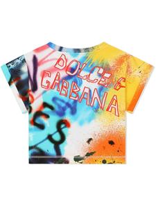 Dolce & Gabbana Kids T-shirt met graffiti-print - Veelkleurig