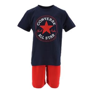 Converse Set T-shirt en shorts blauw/rood