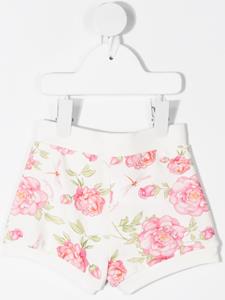 Monnalisa Shorts met bloemenprint - Wit