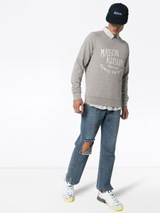 Maison Kitsuné Sweater met logoprint - Grijs