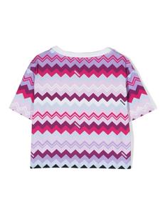 Missoni Kids T-shirt met logoprint - Roze