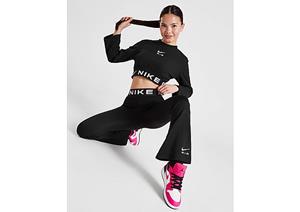 Nike Air Essential legging met hoge taille en wijd uitlopende pijpen voor meisjes - Black/White