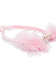 Monnalisa Haarband met tulen vlak - Roze