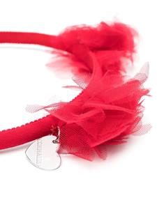 Monnalisa Haarband met bloemenpatch - Rood