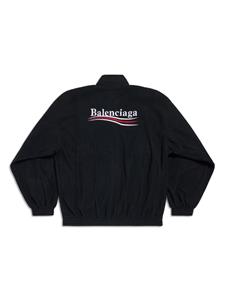 Balenciaga logo-print bomber jacket - Zwart