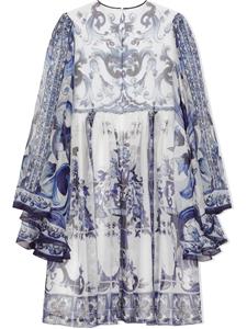 Dolce & Gabbana Kids Zijden jurk - Blauw
