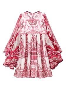 Dolce & Gabbana Kids Chiffon jurk - Wit