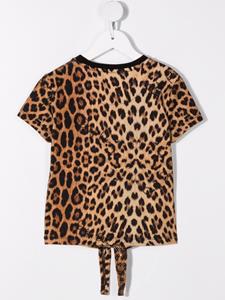 Philipp Plein Junior T-shirt met luipaardprint - Bruin