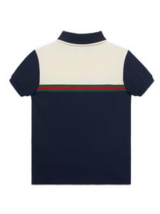 Gucci Kids Poloshirt met zijstreep - Blauw