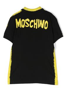 Moschino Kids Poloshirt met logoprint - Zwart