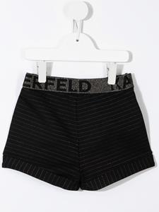 Karl Lagerfeld Kids Shorts met krijtstreep - Zwart