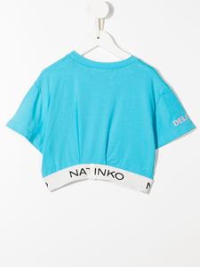 Natasha Zinko Kids T-shirt met bloemenprint - Blauw