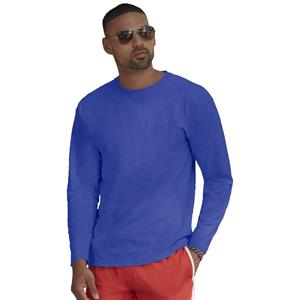 Fruit Of The Loom Basic shirt lange mouwen/longsleeve blauw voor heren