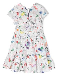 MSGM Kids Handgeverfde jurk - Wit