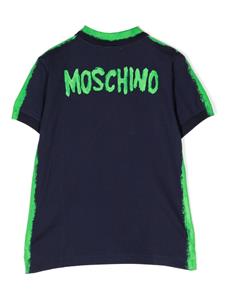 Moschino Kids Poloshirt met logoprint - Blauw