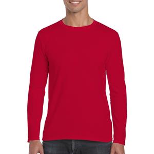 Gildan Basic heren t-shirt rood met lange mouwen -