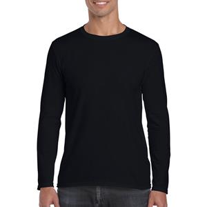 Gildan Basic heren t-shirt zwart met lange mouwen -