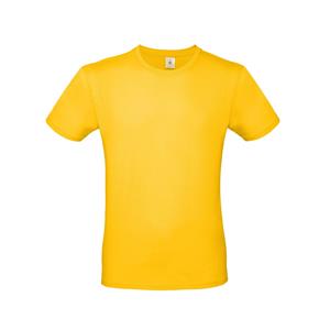 B&C Set van 2x stuks geel basic t-shirt met ronde hals voor heren