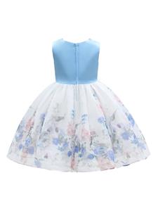 Tulleen Mabel jurk met bloemenprint - Blauw