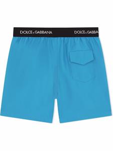 Dolce & Gabbana Kids Zwembroek met geborduurd logo - Blauw