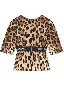 Dolce & Gabbana Kids Top met luipaardprint - Bruin