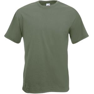 Fruit Of The Loom Set van 2x stuks basic olijf groen t-shirt voor heren