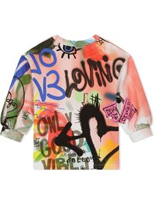 Dolce & Gabbana Kids T-shirt met graffiti-print - Wit