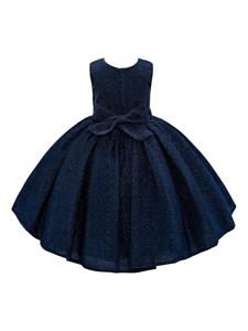 Tulleen Sarita jurk met strikdetail - Blauw
