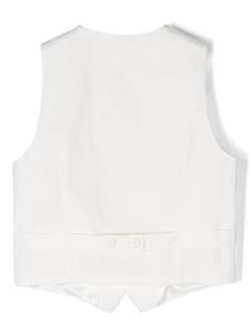 Paolo Pecora Kids Gilet met enkele rij knopen - Wit