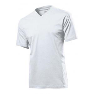 Stedman Set van 3x stuks wit basic heren t-shirt v-hals 150 grams katoen, maat: -