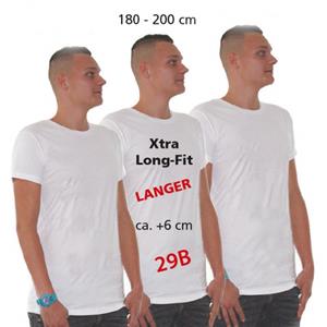 Logostar Set van 2x stuks extra lang t-shirt wit heren, maat: -