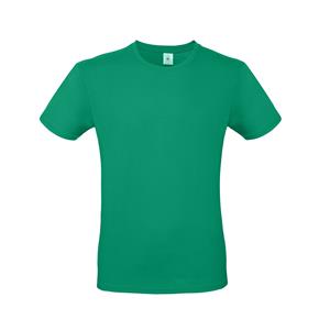 B&C Set van 3x stuks groen basic t-shirt met ronde hals voor heren