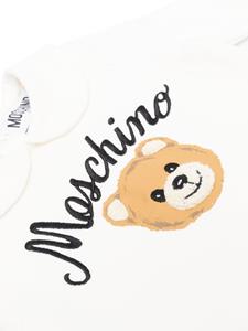 Moschino Kids Romper met teddybeerprint - Wit