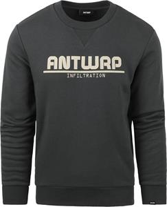 ANTWRP Sweater Infiltration Backprint Woodland Donkergrijs