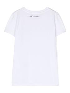 Karl Lagerfeld Kids T-shirt met bloemenprint - Wit