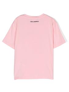 Karl Lagerfeld Kids T-shirt met print - Roze
