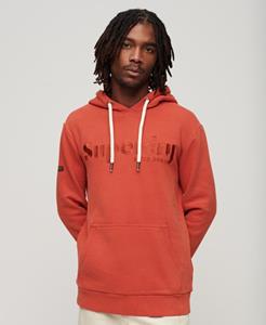 Superdry Mannen Overdyed Terrain Logo Hoodie Rood Grootte: S