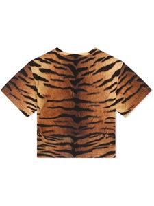 Dolce & Gabbana Kids T-shirt met tijgerprint - Bruin