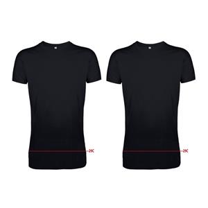 Logostar Set van 2x stuks extra lang t-shirt zwart, maat: 3XL -