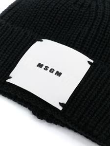 MSGM Kids Muts met logopatch - Zwart