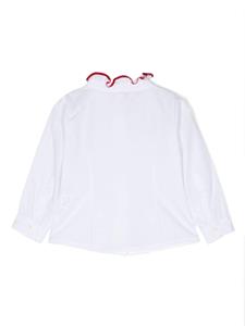 Mariella Ferrari Shirt met ruchekraag - Wit