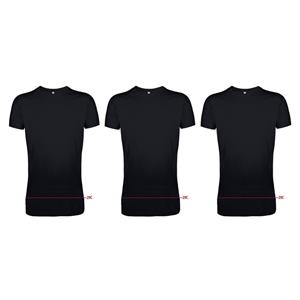 Logostar Set van 3x stuks extra lang t-shirt zwart, maat: 3XL -