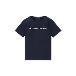 Tom Tailor T-shirt Logo Print Hemels Kapitein Blauw