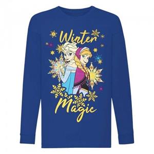 Frozen Girls Winter Magic Anna And Elsa Glitter Long-Sleeved T-Shirt